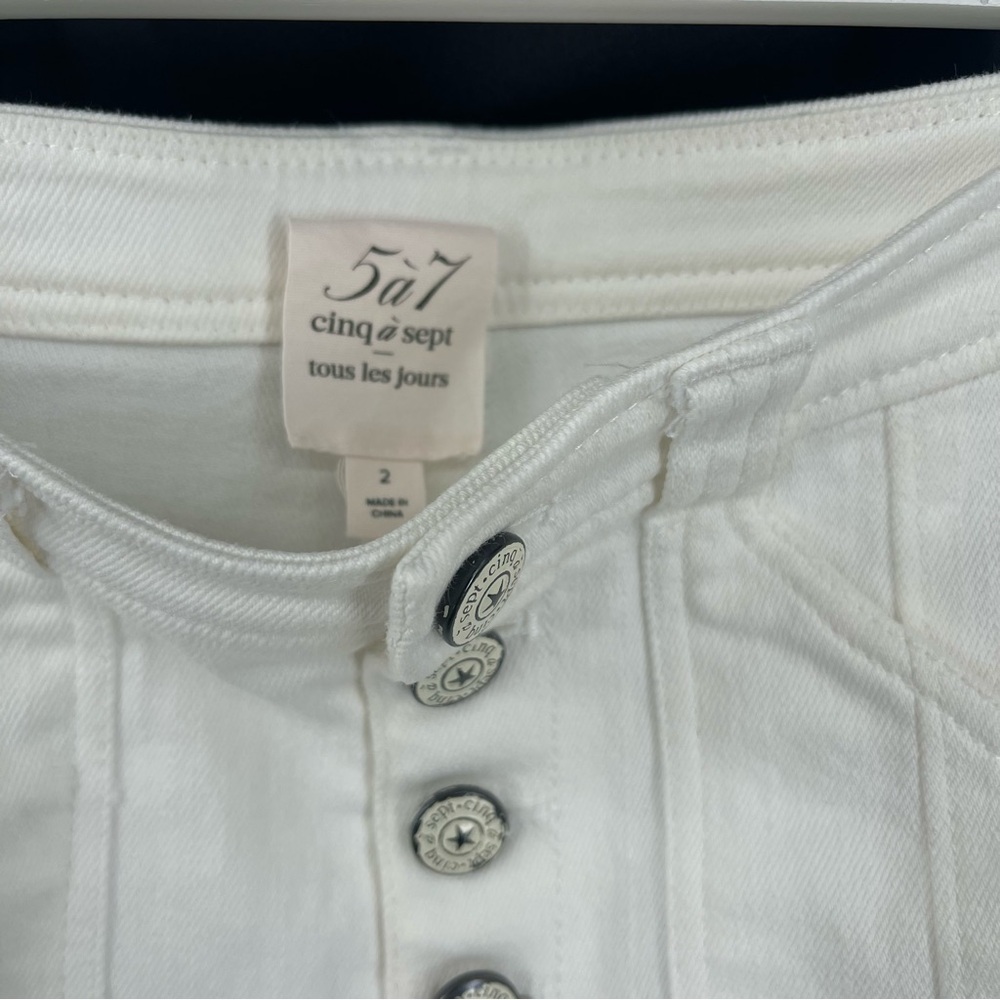 Cinq A Sept Button Fly Patch Pocket Cuffed Benji … - image 8